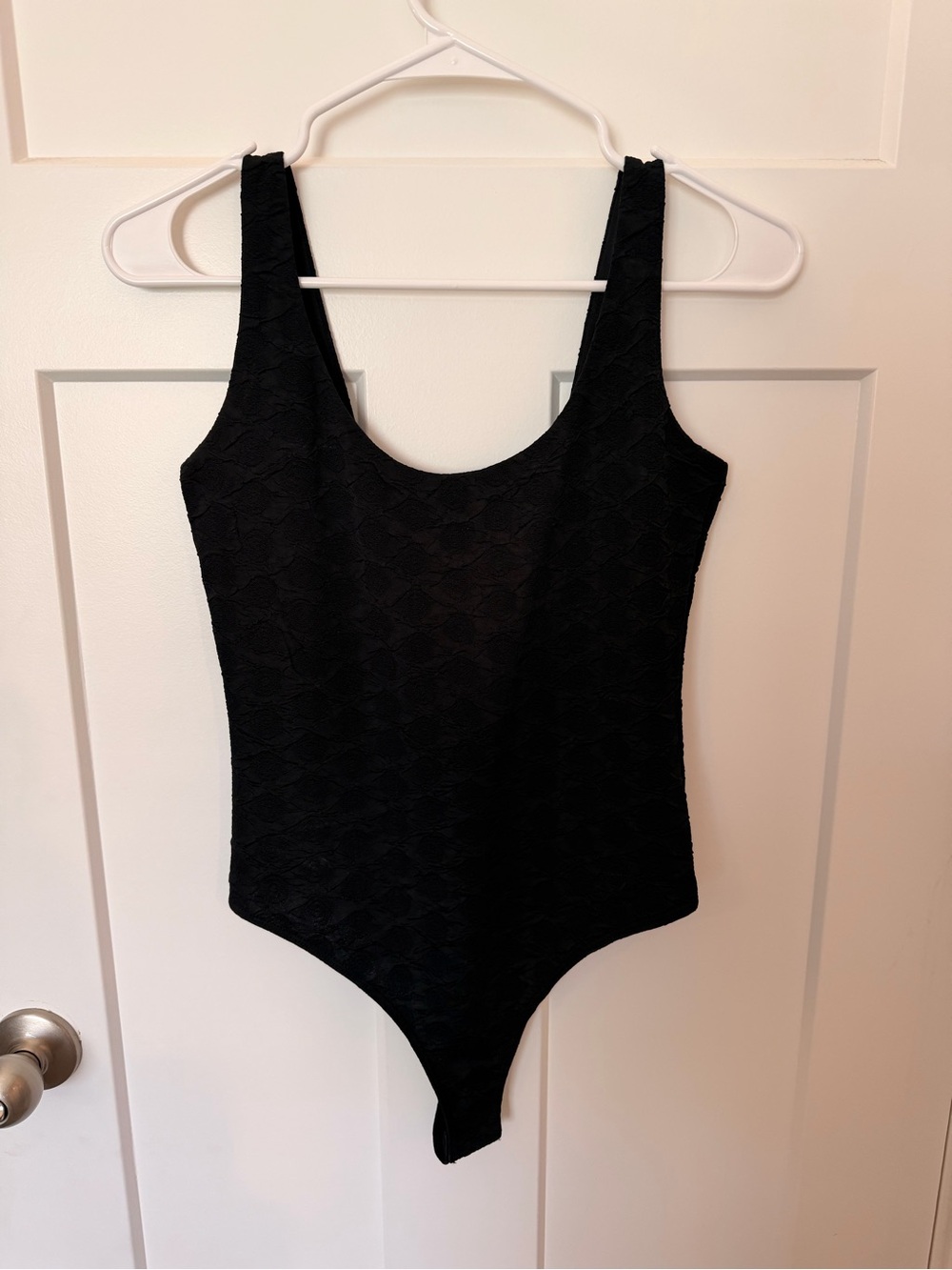 H&M Black Textured Bodysuit